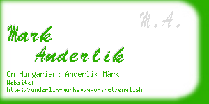 mark anderlik business card